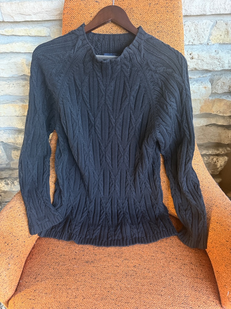 Women’s Cable Knit Sweater - Black Sweden 100% Organic Cotton